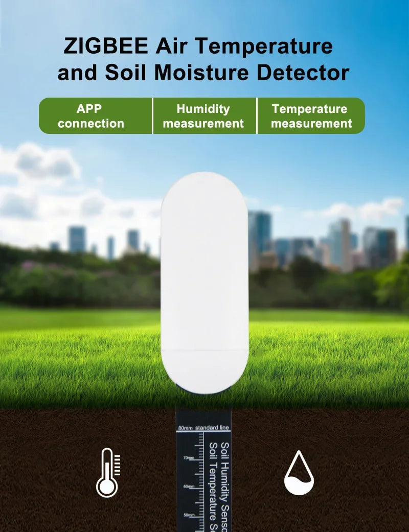 Soil Water Tester Sensor Detector Monitor Global Version For Tuya Home Assistant Temperature and Humidity Detector Flower Care Peaceful Pleasures Health and Wellness