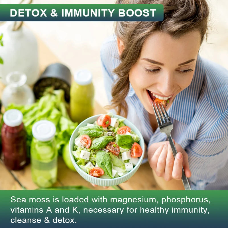 Sea Moss Capsules – Immune, Thyroid & Skin Support Supplement Dietary Supplement Peaceful Pleasures Health and Wellness