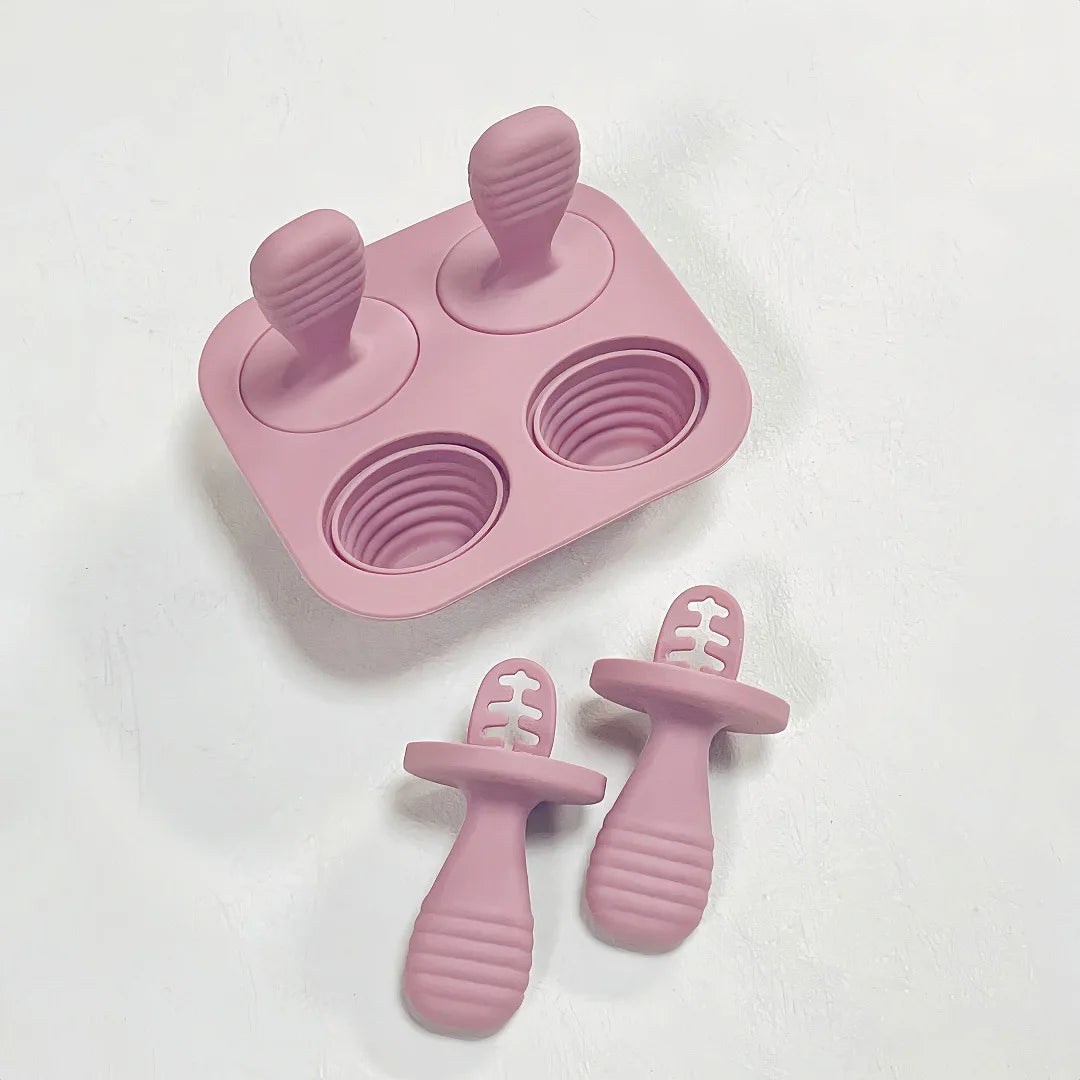 Silicone Ice Cream Molds BPA Free, DIY Ice Cream Maker Kit for Kids Adults, Homemade Ice Cream Tools with Ice Cream Mold Peaceful Pleasures Health and Wellness Rose red 1pc