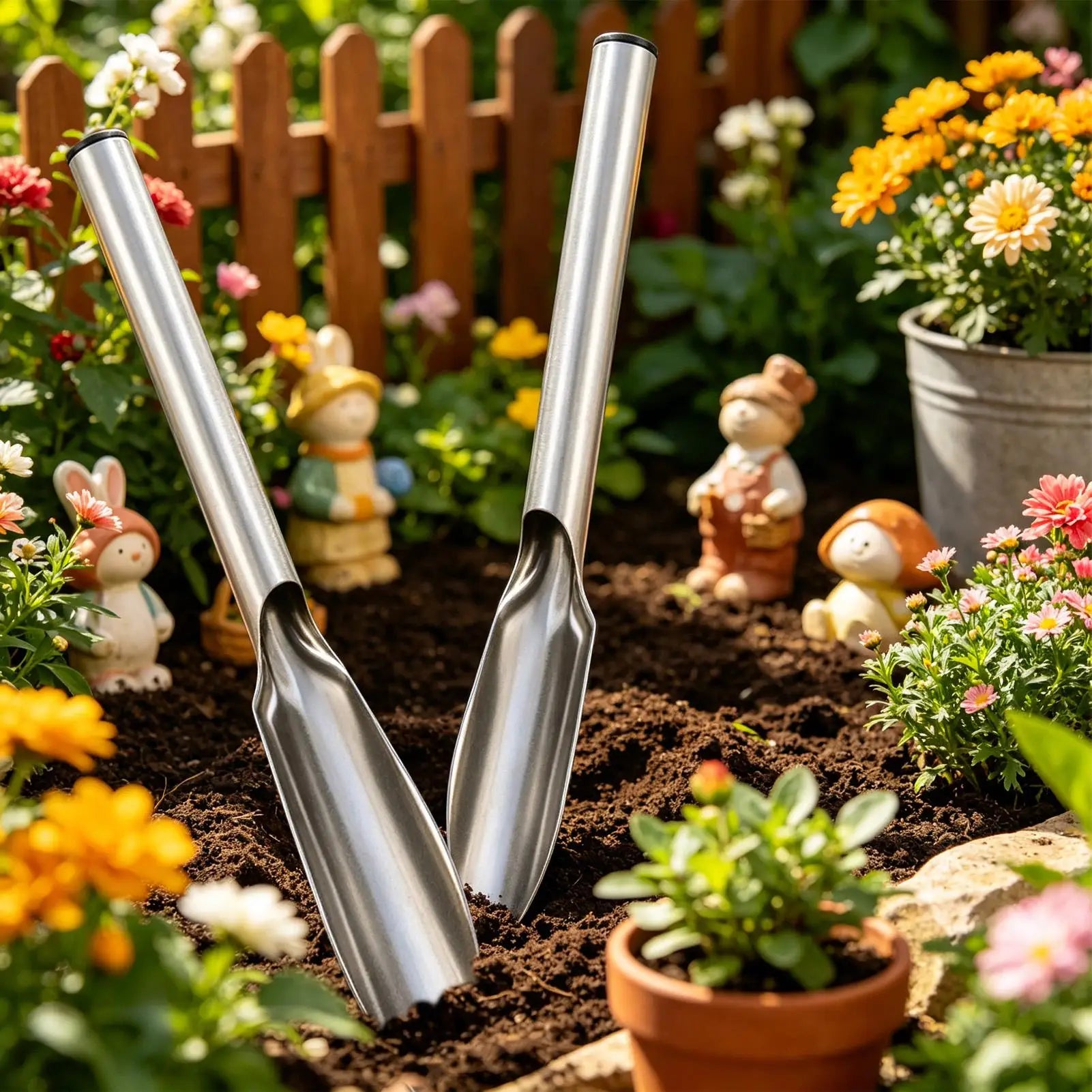 Soil Scoop Stainless Steel Planting Digging Tool Garden Scoop For Outdoor Yard Lawn Patio Balcony Farm Orchard Greenhouse Peaceful Pleasures Health and Wellness