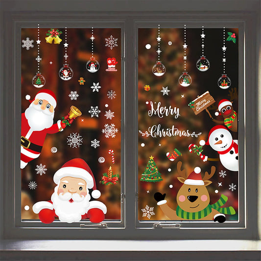 Christmas Electrostatic Window Stickers – Santa & Reindeer Holiday Window Clings Oasis Select