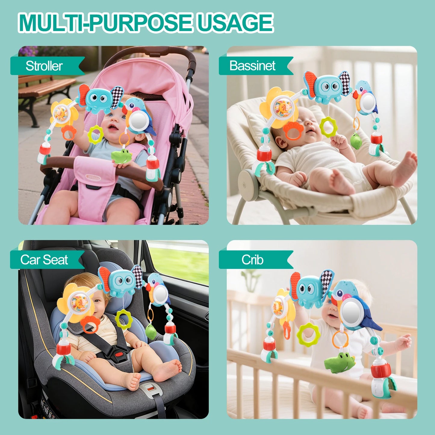 Baby Stroller Arch Toys Bouncer Toy Pram Activity Fine Motor Skills