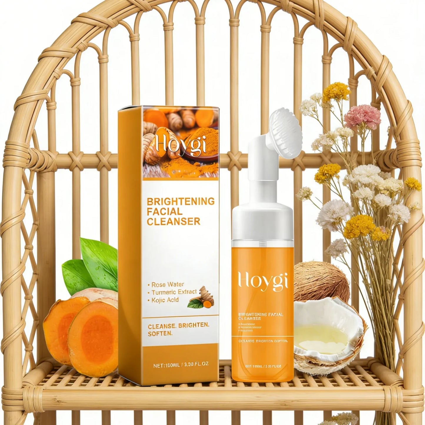 Hoygi Turmeric Foaming Facial Cleanser – Brightening Oil Control