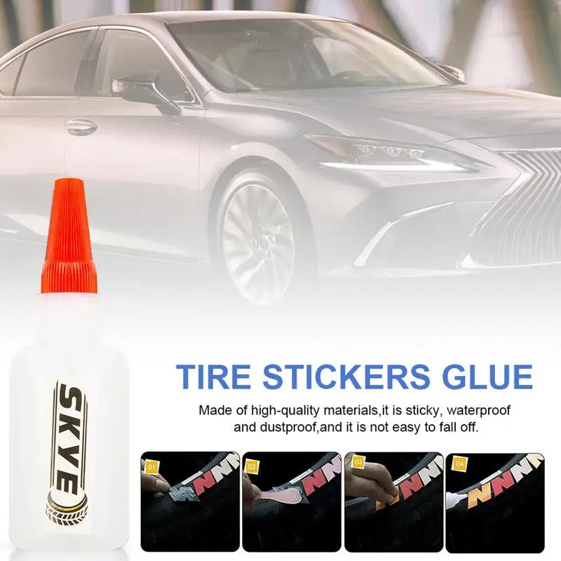 40ml 3D Tire Sticker Glue Car Waterproof Tire Letter Sticky Stickers Special Glue Tire Sticker Glue Rubber Dustproof Adhesive Peaceful Pleasures Health and Wellness