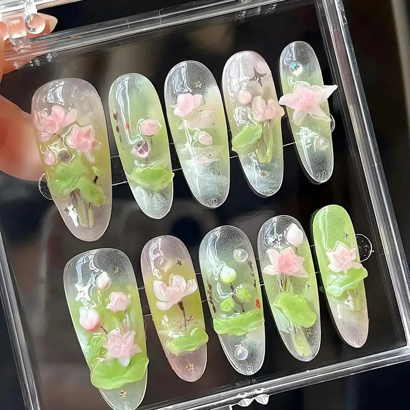 3D Lotus Silicone Nail Art Mold | UV Gel & Acrylic DIY
