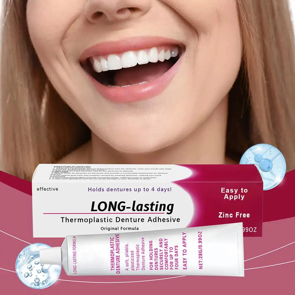 Denture Fix Adhesive Cream | Strong Hold, Portable 20g Denture Adhesive Cream Peaceful Pleasures Health and Wellness
