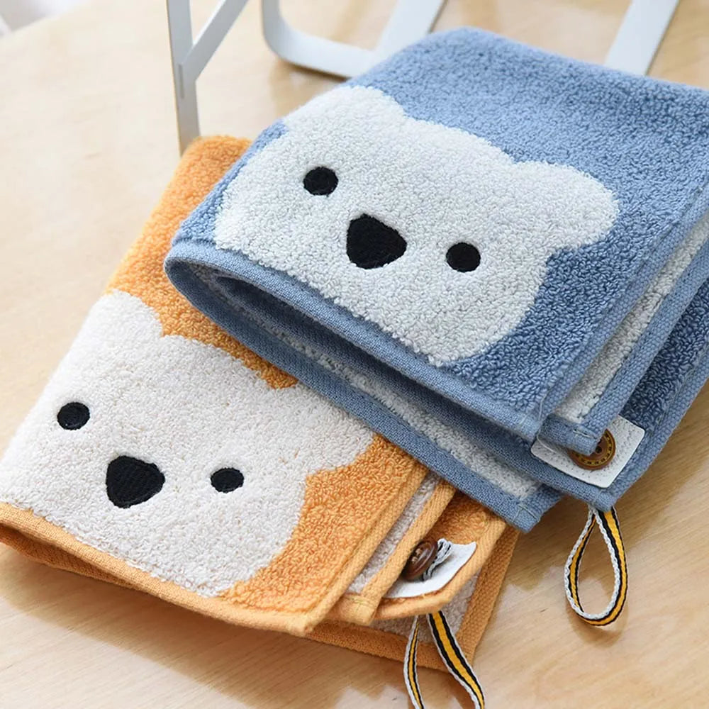Baby Cotton Hangable Face Towel – Cartoon Bear 30x30cm