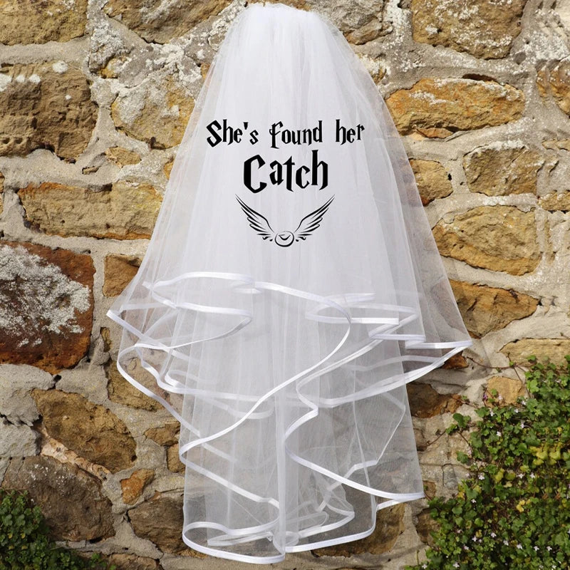 Wizard Theme Bachelorette Veil – She's Found Her Catch Bridal Gift