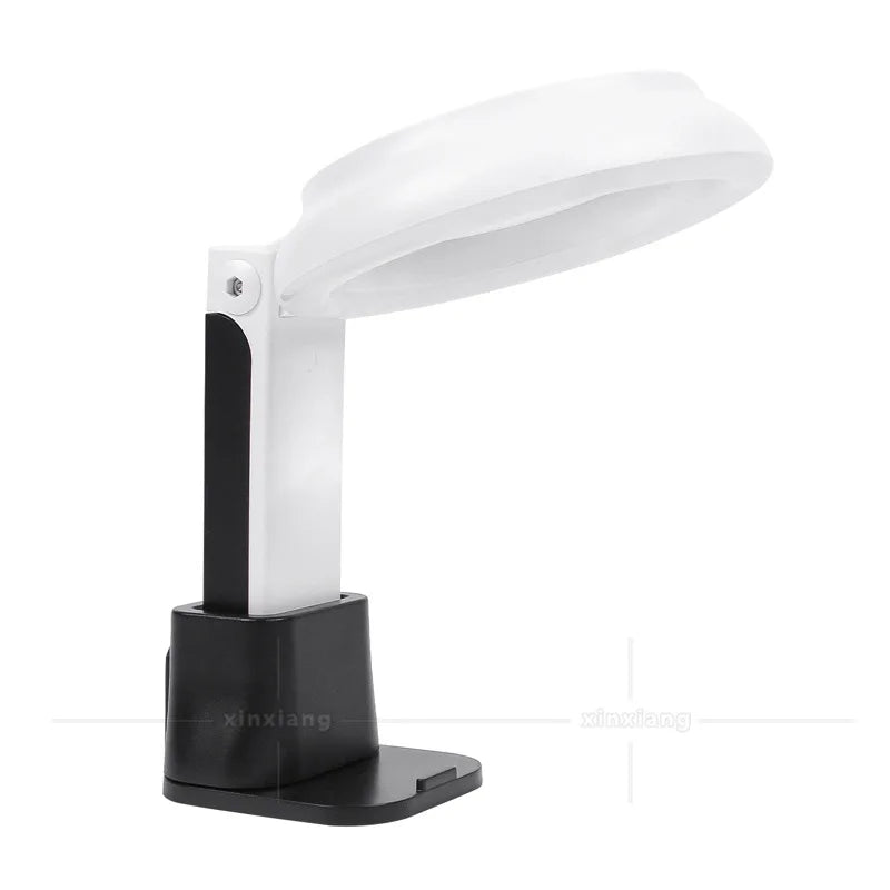 Rechargeable Magnifier Handheld Desktop 6X 8X 16X Magnifying Glass with Three Color Led Lights for Reading Peaceful Pleasures Health and Wellness