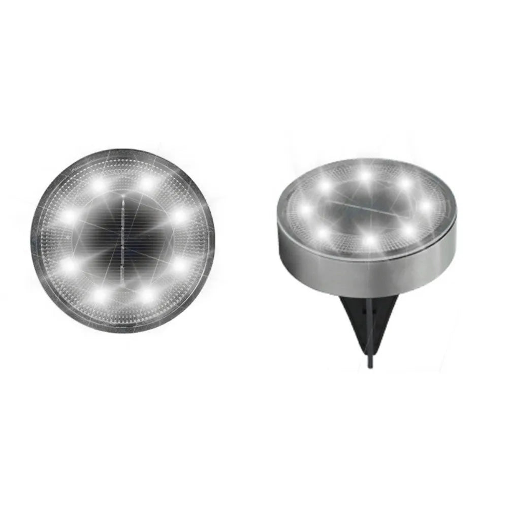 8 LED Solar Ground Light IP68 Waterproof | Auto On/Off