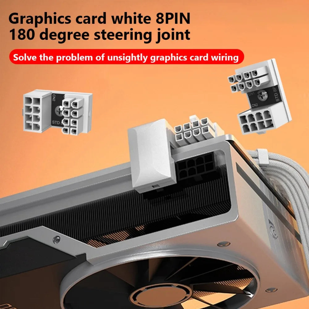 PCIe 8-Pin 180° GPU Power Adapter Connector – 6 & 8 Pin