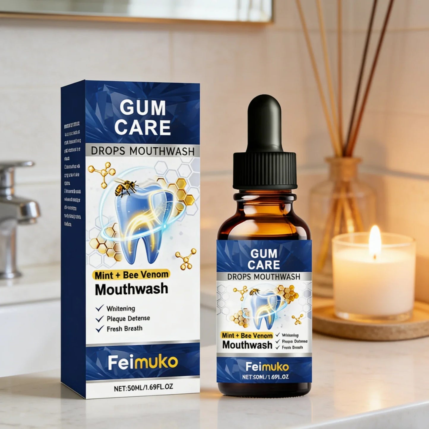 Feimuko Bee Venom Mouthwash – Gum Care & Whitening 50ml