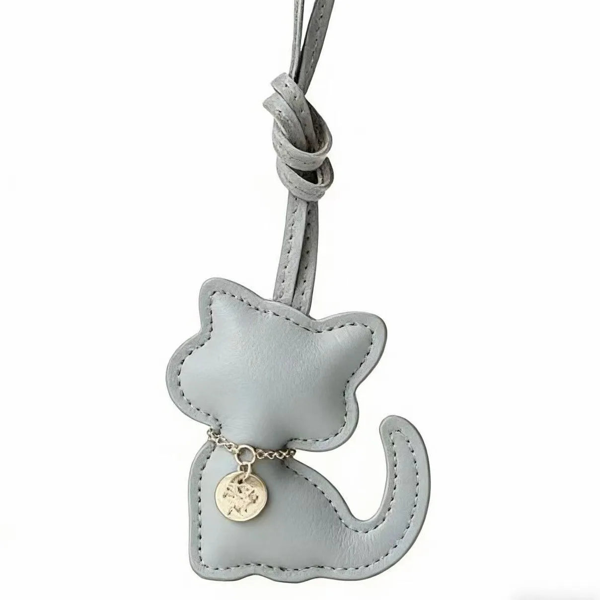 New Little White Rabbit Bags Charm Cute White Pendant Bag Decoration Accessory Handmade Adjustable Cute Bunny Bags Pendant Decor Peaceful Pleasures Health and Wellness Grey Cat