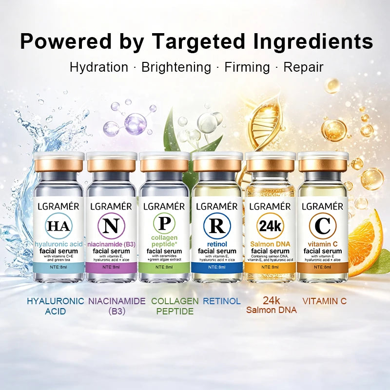  Face Serum Trio-Vitamin C,Retinol & Hyaluronic Acid Anti-Aging Serums for Face,Skincare Routine -Brightening,Facial Serums 8ml Peaceful Pleasures Health and Wellness