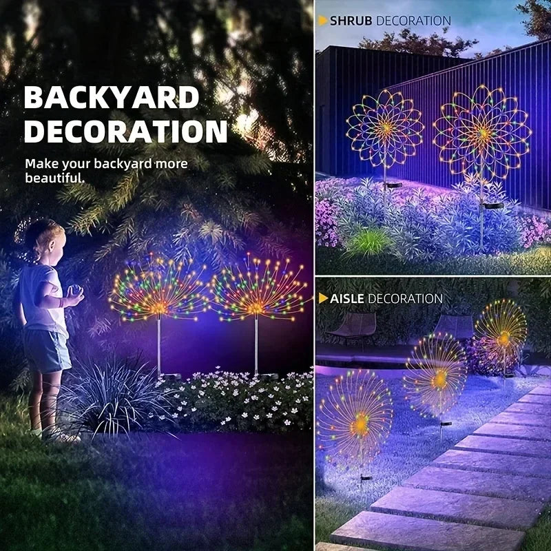 Solar Firework Fairy Lights 90-200 LED | 8 Modes, IP65 Outdoor