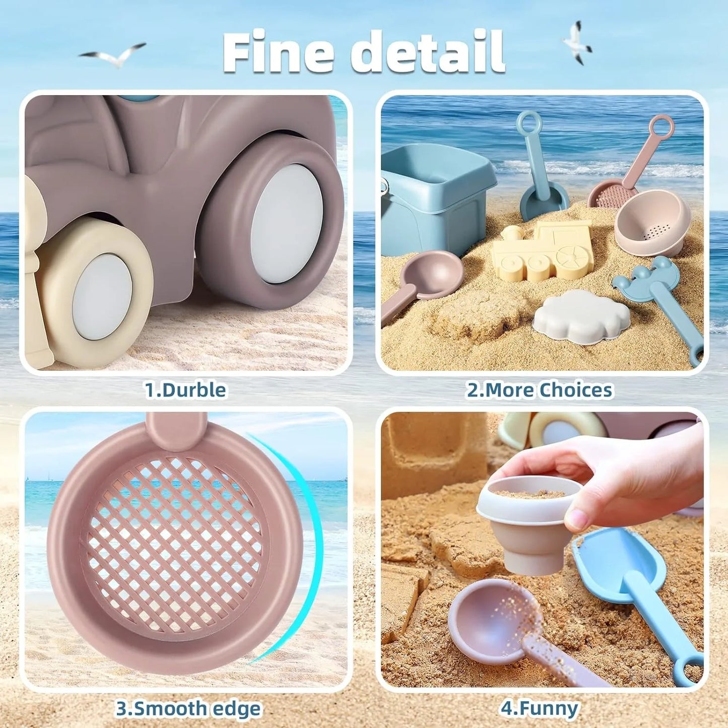 Beach Sand Toys Set for Kids – Bucket, Truck, Rake & More