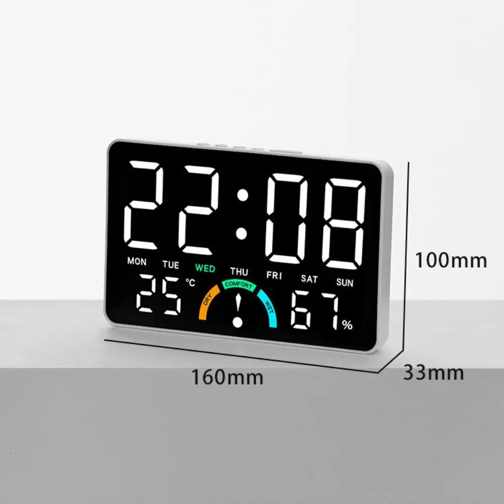 Wall-mounted Electronic Wall Clock Temperature Multi-functional Digital LED Clocks Voice Control Home Display Table Clock Peaceful Pleasures Health and Wellness