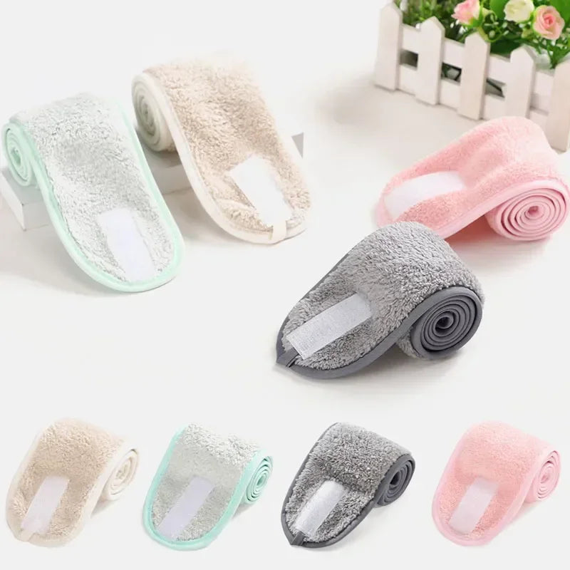 5-Pack Adjustable Soft Coral Fleece Facial Headbands for Women Facial Headband Set Peaceful Pleasures Health and Wellness