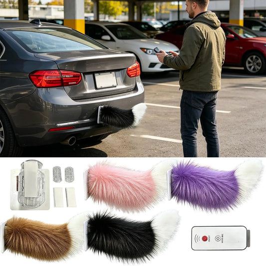 Moving Tail Remote Control Wagging Rechargeable Cute Realistic Plush Car Decoration For RV Truck Motorcycle SUV Home Travel Peaceful Pleasures Health and Wellness