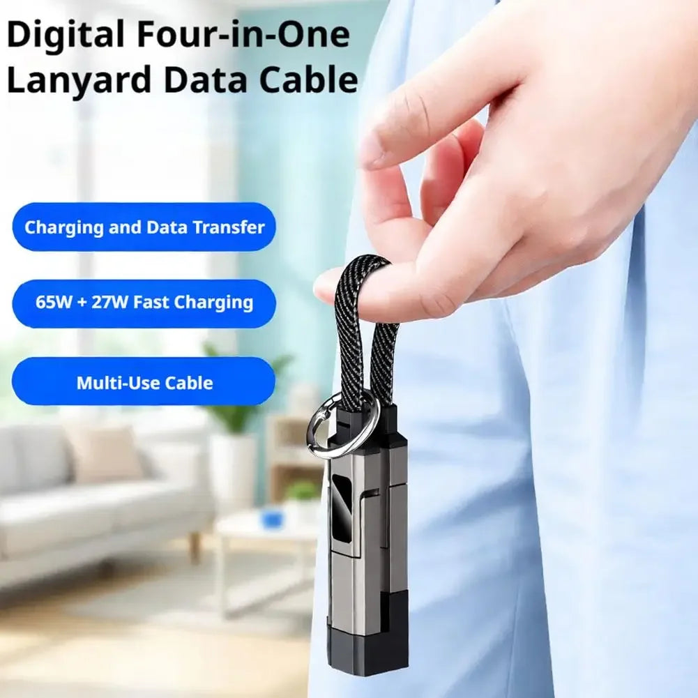 PD 65W USB C to USB C Fast Charging Cable, 4 in 1 Digital Display Type C Keychain Short Mobile Phone Charging Cord Peaceful Pleasures Health and Wellness