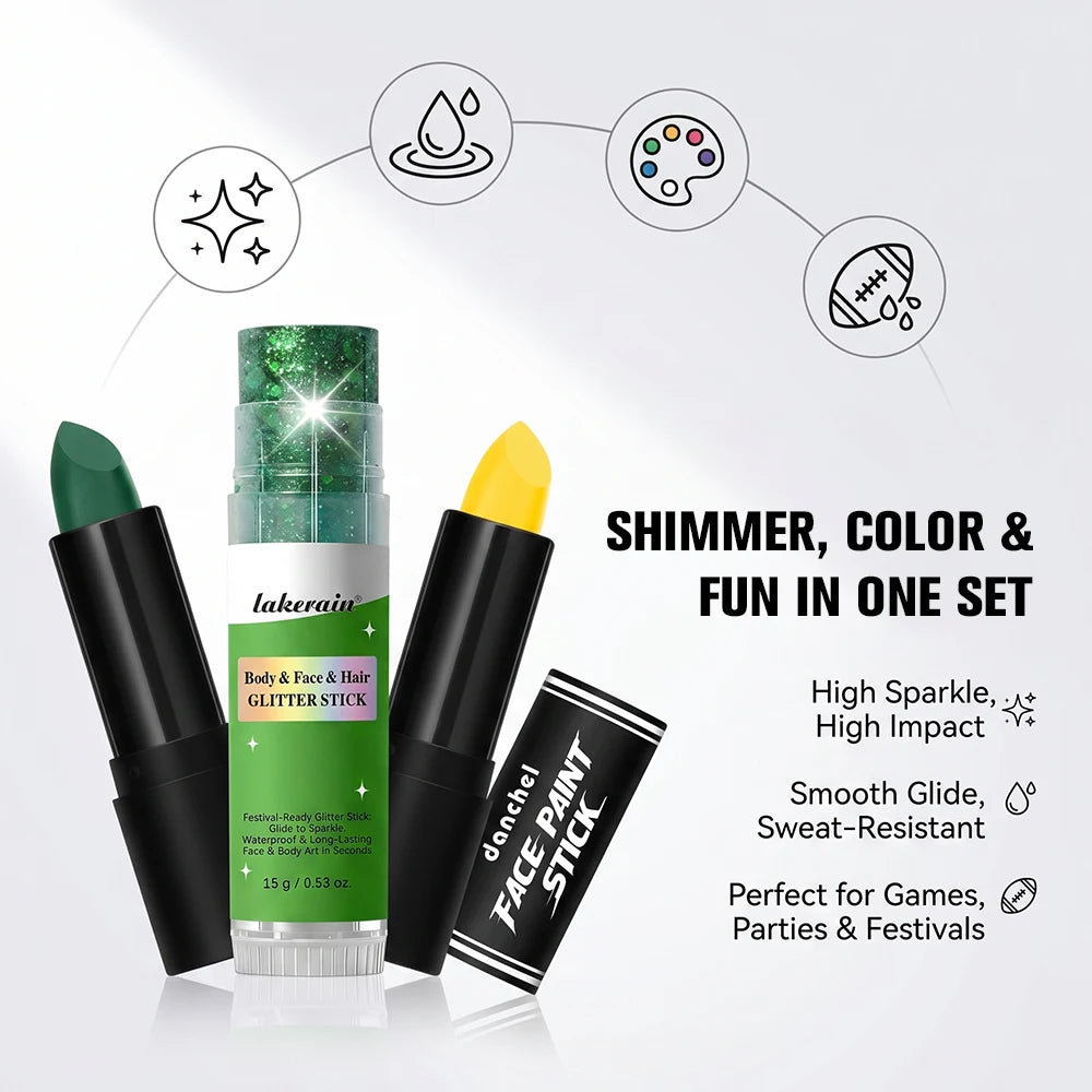 Face Paint Stick Set Multiple National Flag Color Safe Non-Toxic High Pigment Body Paint Stick for Halloween Cosplay Sport Event Peaceful Pleasures Health and Wellness