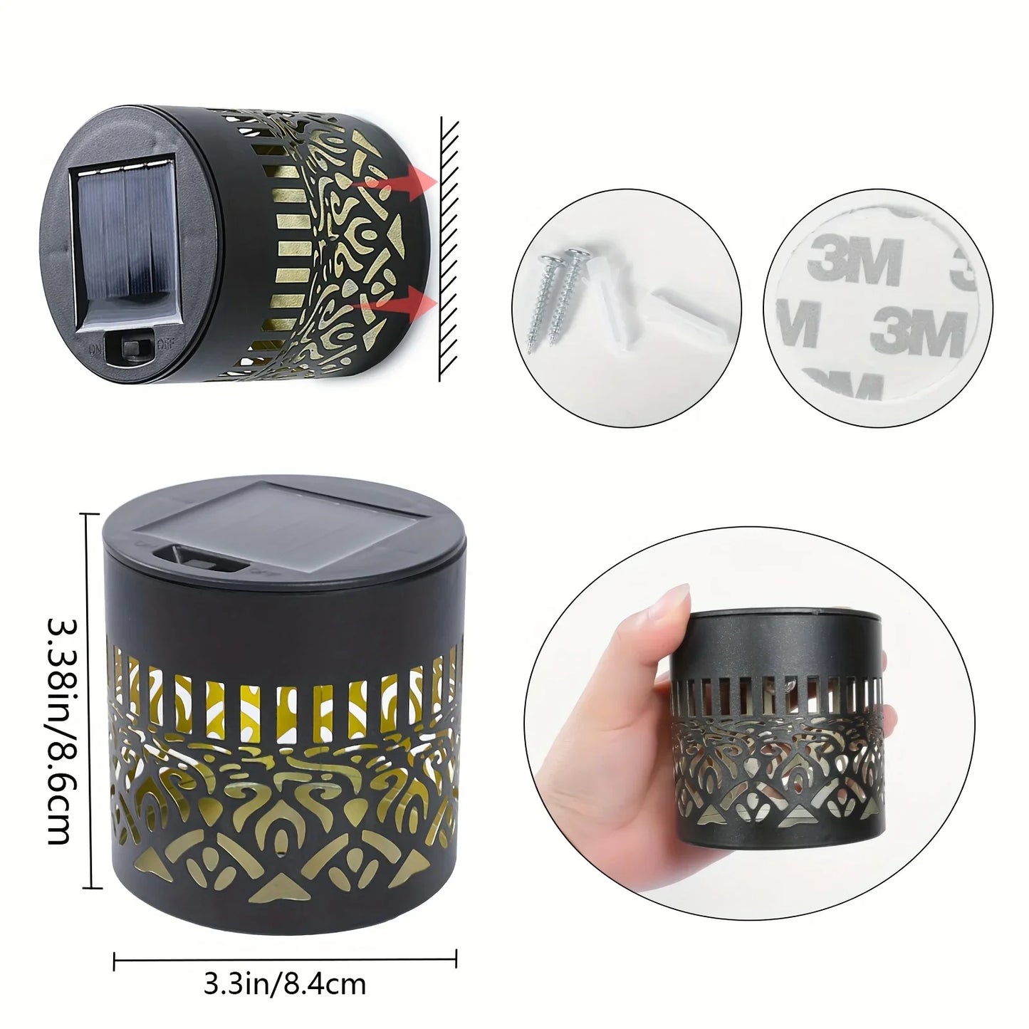 Solar Outdoor Wall Lantern – Decorative Garden Fence Light