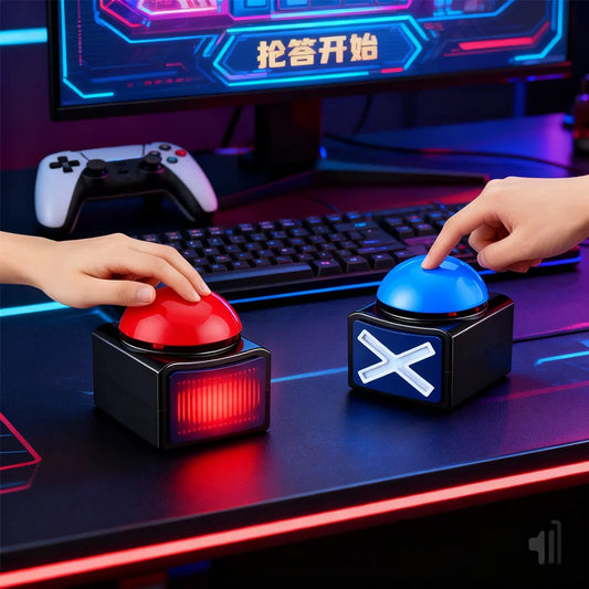 Interactive Quiz Buzzer with Sound & Light | Party Game Button Game Show Buzzer Peaceful Pleasures Health and Wellness