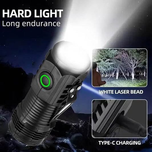Mini EDC Tactical Flashlight – 3 LED USB Rechargeable Hat Clip LED Tactical Flashlight Oasis Select