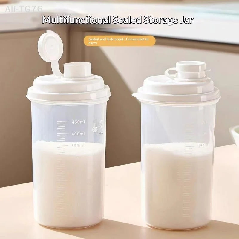 3-Pack 450ml Sealed Storage Jars with Measurement Scale