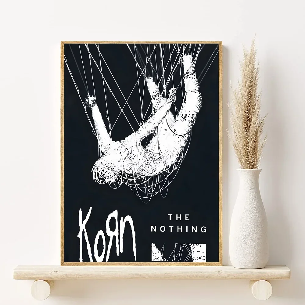 1pc Korn Rock Band Music Poster, Minimalist Aesthetics Canvas Painting Print for Living Room Modern Home Decor Peaceful Pleasures Health and Wellness z1 30x40cm Unframed