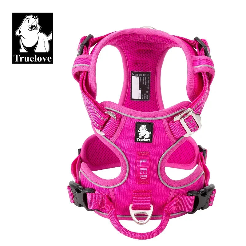 Truelove Pet Reflective Nylon Dog Harness No Pull Adjustable Medium Large Naughty Dog Vest Safety Vehicular Lead Walking Running Peaceful Pleasures Health and Wellness Fuchsia S China Mainland