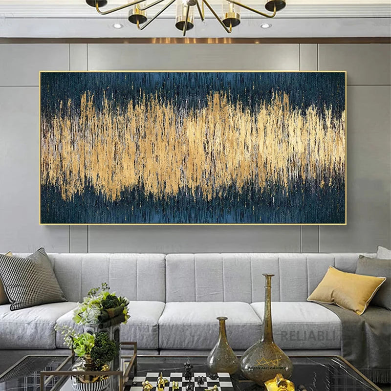 Wall Painting Abstract Golden Art Wall Pictures For Living Room Canvas Painting Home Decor Posters And Prints Vintage Cuadros Peaceful Pleasures Health and Wellness zl1 8 50x100cm
