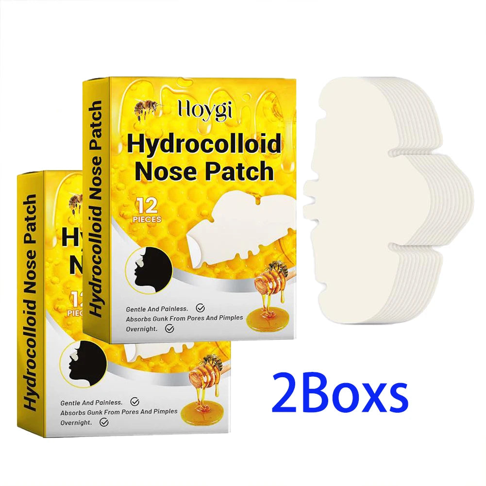 12Pcs/24Pcs Hydrocolloid Nose Patches Absorbing Cover Hydrocolloid Patches For Nose Blackheads Pimples Removal Pores Peaceful Pleasures Health and Wellness 2 boxs