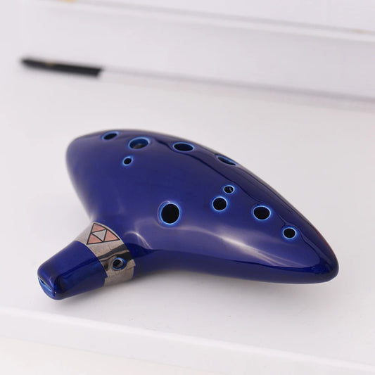 ammoon 12-Hole Ceramic Ocarina Alto C Flute + Music Score Ceramic Wind Instrument Peaceful Pleasures Health and Wellness