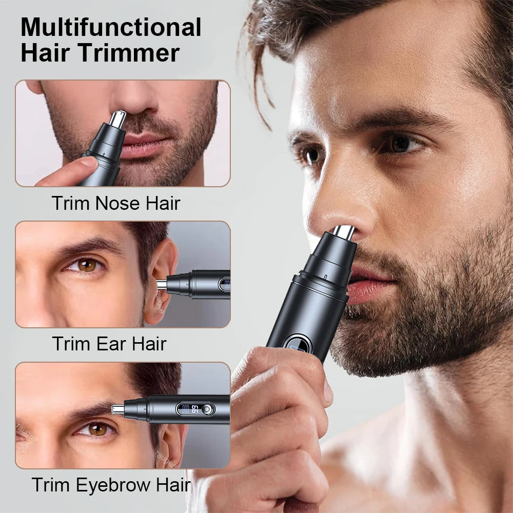 Nose Hair Trimmer Mini Portable Electric Nose Hair Clipper Rechargeable Automatic Shaving Nose Eyebrow Ear Painless Hair Remover Peaceful Pleasures Health and Wellness