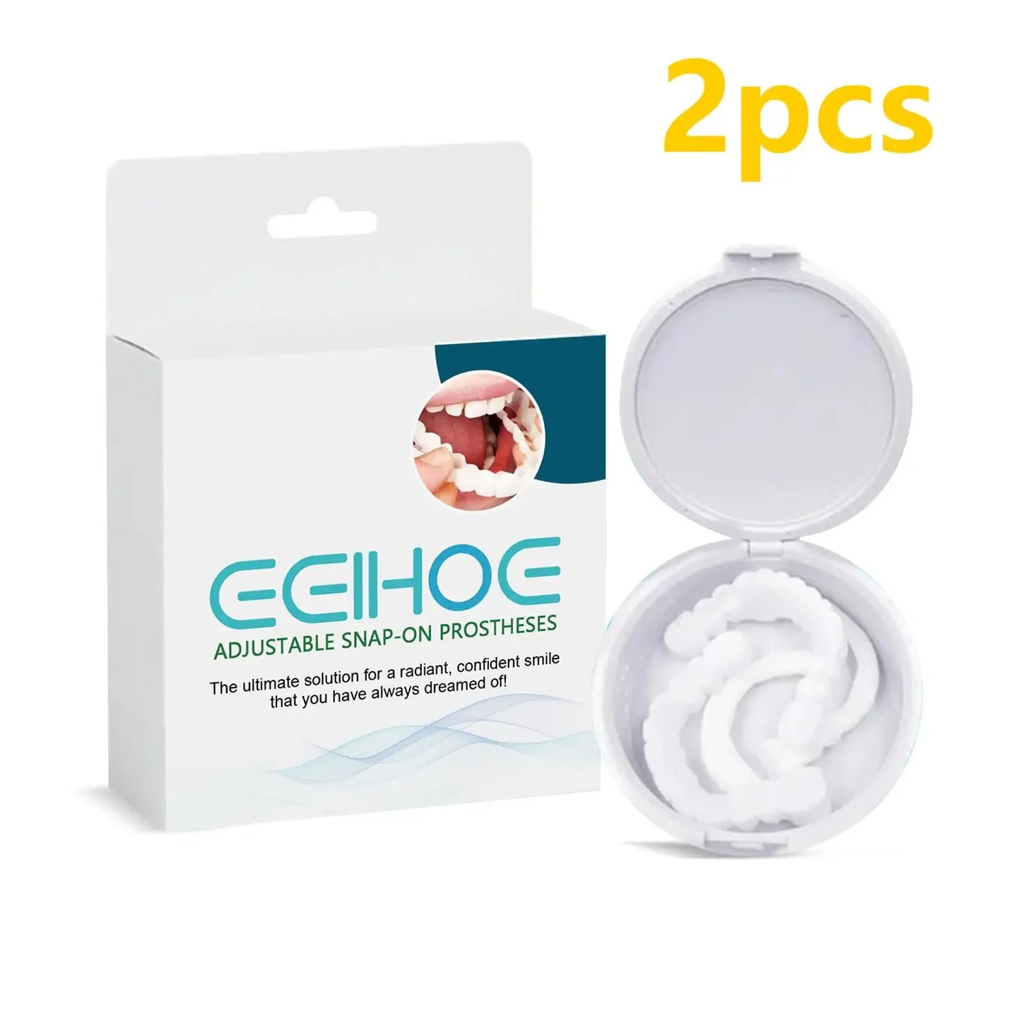 EELHOE Snap-On Veneers – Temporary Tooth Cover for an Instant Smile Peaceful Pleasures Health and Wellness 2pairs boxed