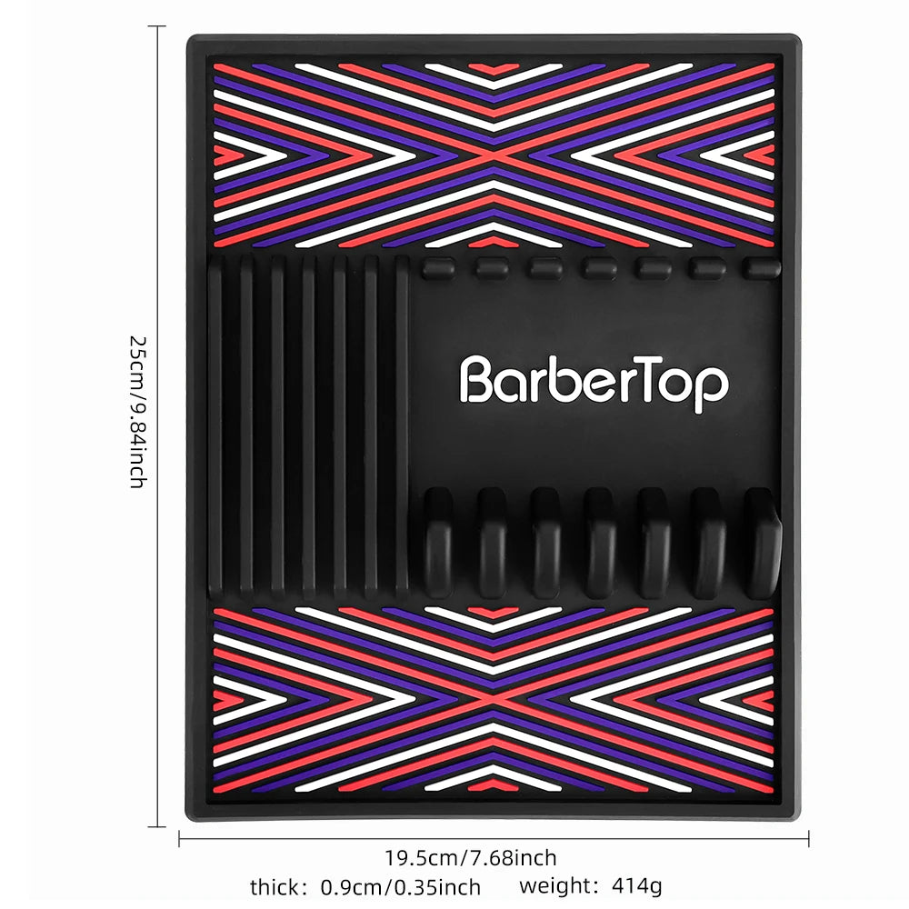 Professional Silicone Barber Tool Desk Mat, Non-Slip High Temperature Resistant Salon Scissors Organizer For Hairdressing Tools Peaceful Pleasures Health and Wellness A