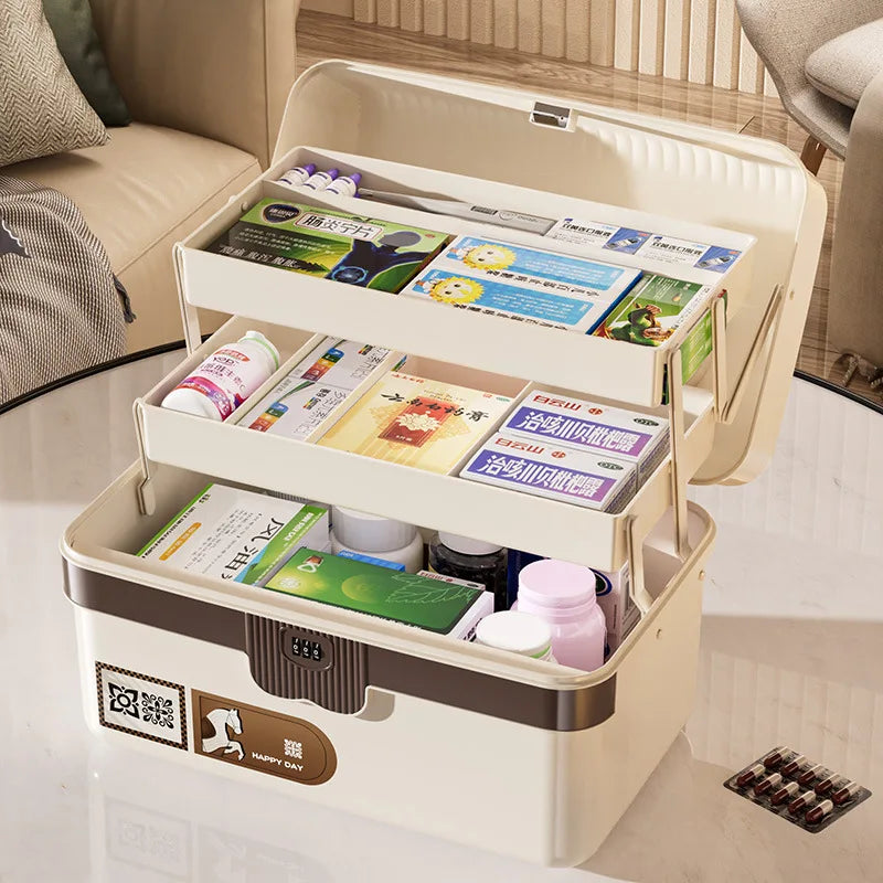 Compact Portable Combination Lock Storage Box with Handle Multipurpose Dustproof File Document Organizer for Home Use Peaceful Pleasures Health and Wellness