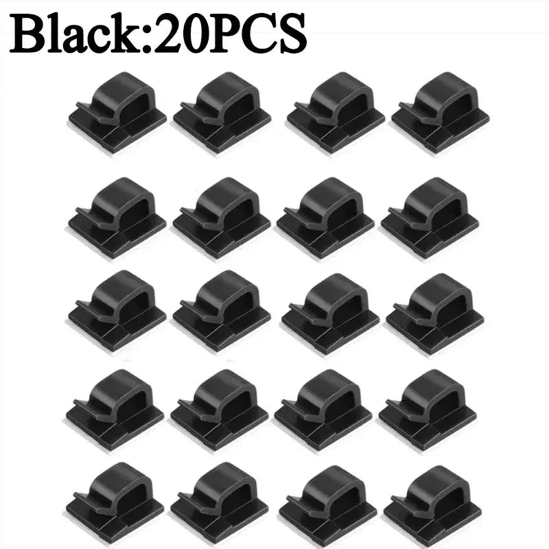 Car Cable Clamp Accessories Guiding Line Self-adhesive Line Management Clips Wiring Wire Arrangement Electrical Equipment WINDER Peaceful Pleasures Health and Wellness 30 Pcs black