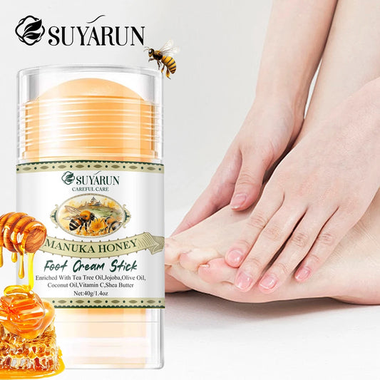 SUYARUN Natural Honey Face Foot Cream Stick for Dry Cracked Heels-Portable Foot Care Treatment for Rough Skin. Peaceful Pleasures Health and Wellness
