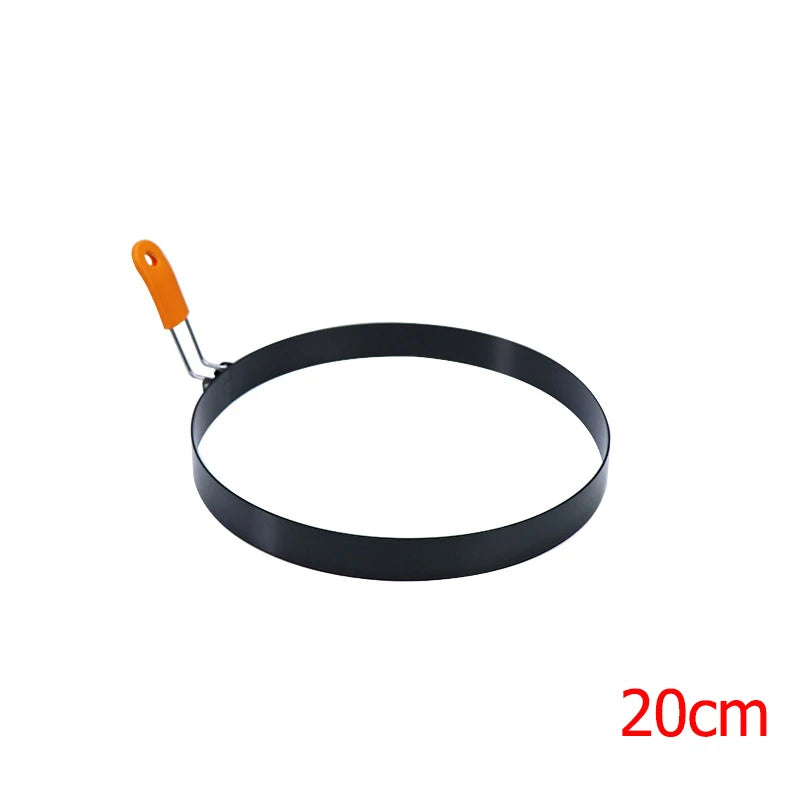 Stainless Steel Egg Rings & Pancake Mold Set with Silicone Handles Peaceful Pleasures Health and Wellness 20cm