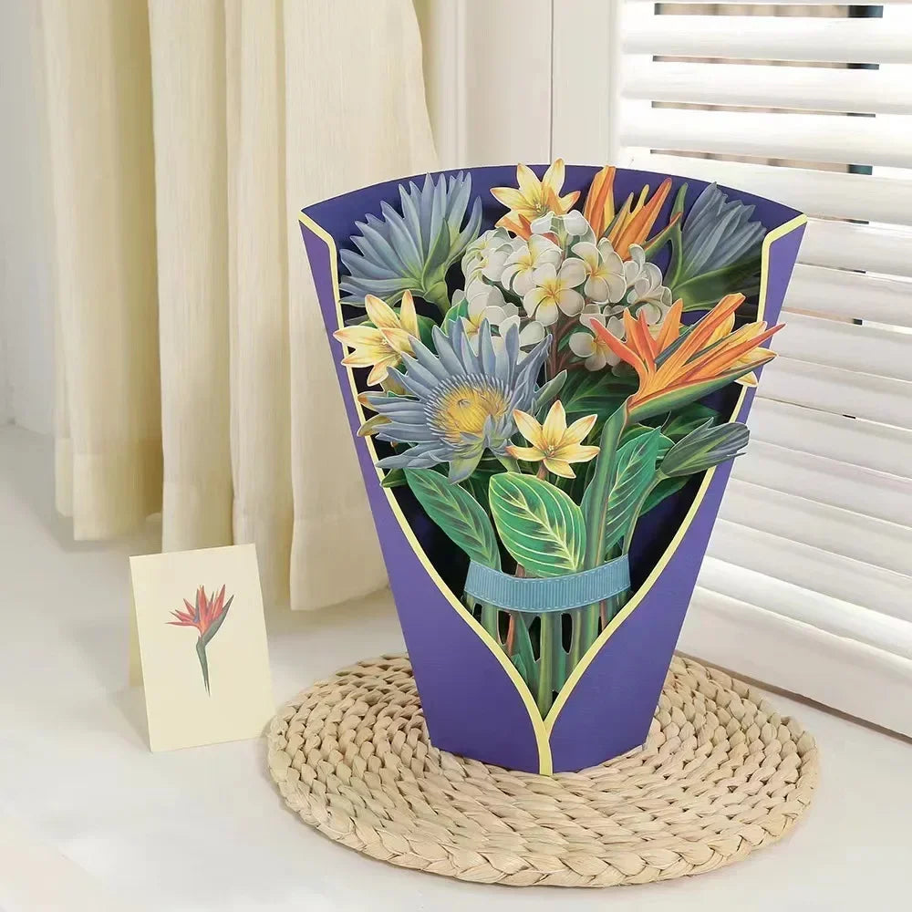 3D Pop-Up Paper Flower Bouquet Card | Valentine's Mother's Day