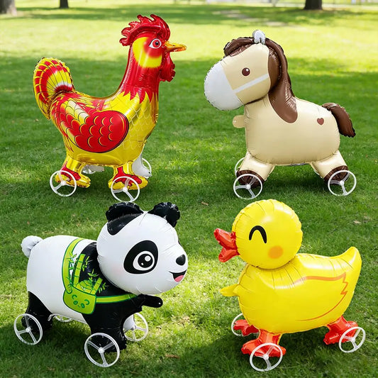 Walking Animal Foil Balloons with Wheels – Kids Party Decor Party Foil Balloon Oasis Select