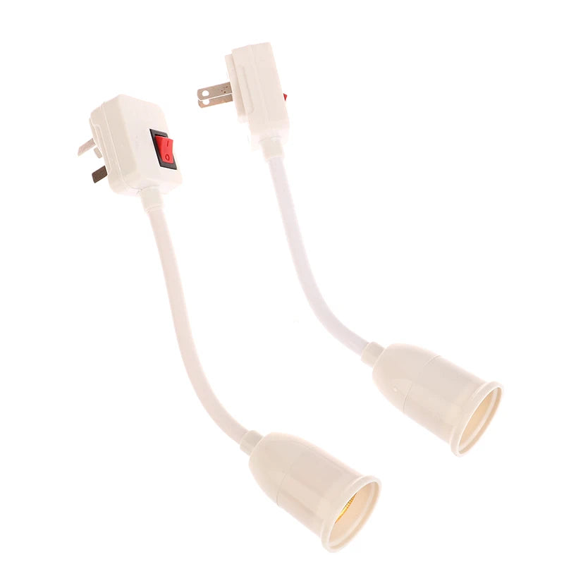 High Quality Household E27 Lamp Base Flexible Bend Wall Light Socket Adapter Plug Switch Lamp Bulb Extension Holder Peaceful Pleasures Health and Wellness