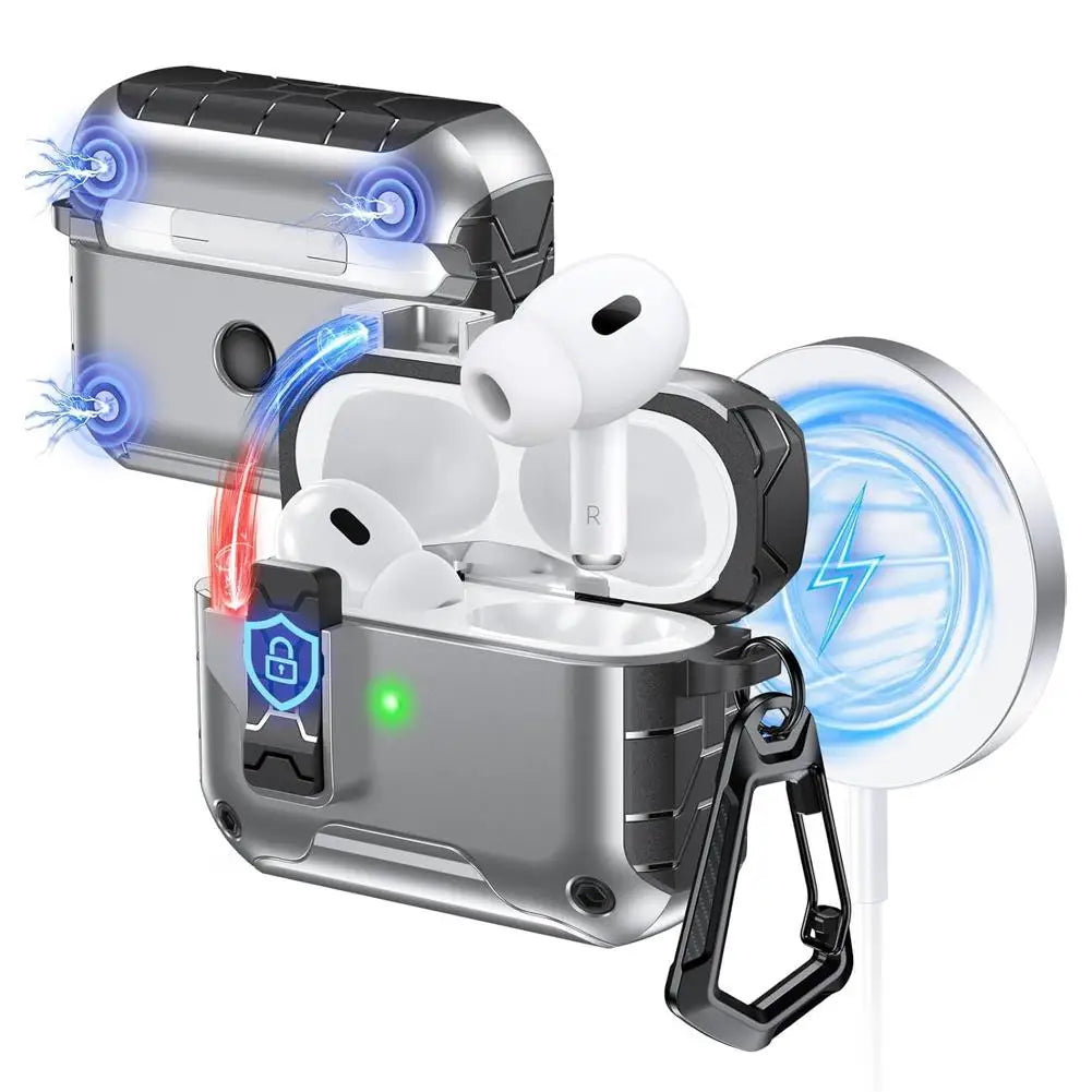 Magnetic Auto-Lock AirPods Pro 3 Case with Phone Stand