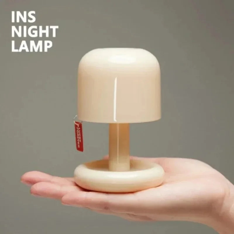 Mini Sunset Night Lamp Desktop Creative USB Rechargeable Ins Mushroom Style Led Night Light for Coffee Bar Home Decor Bedroom Peaceful Pleasures Health and Wellness