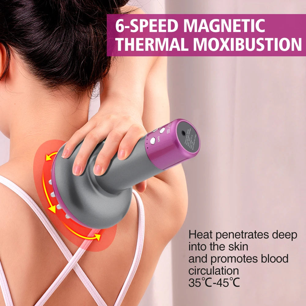 Smart Meridian Brush Abdome Massager Wireless Hot Compress Anti Cellulite Back Dredging Meridian Thermal Moxibustion Slimming Peaceful Pleasures Health and Wellness