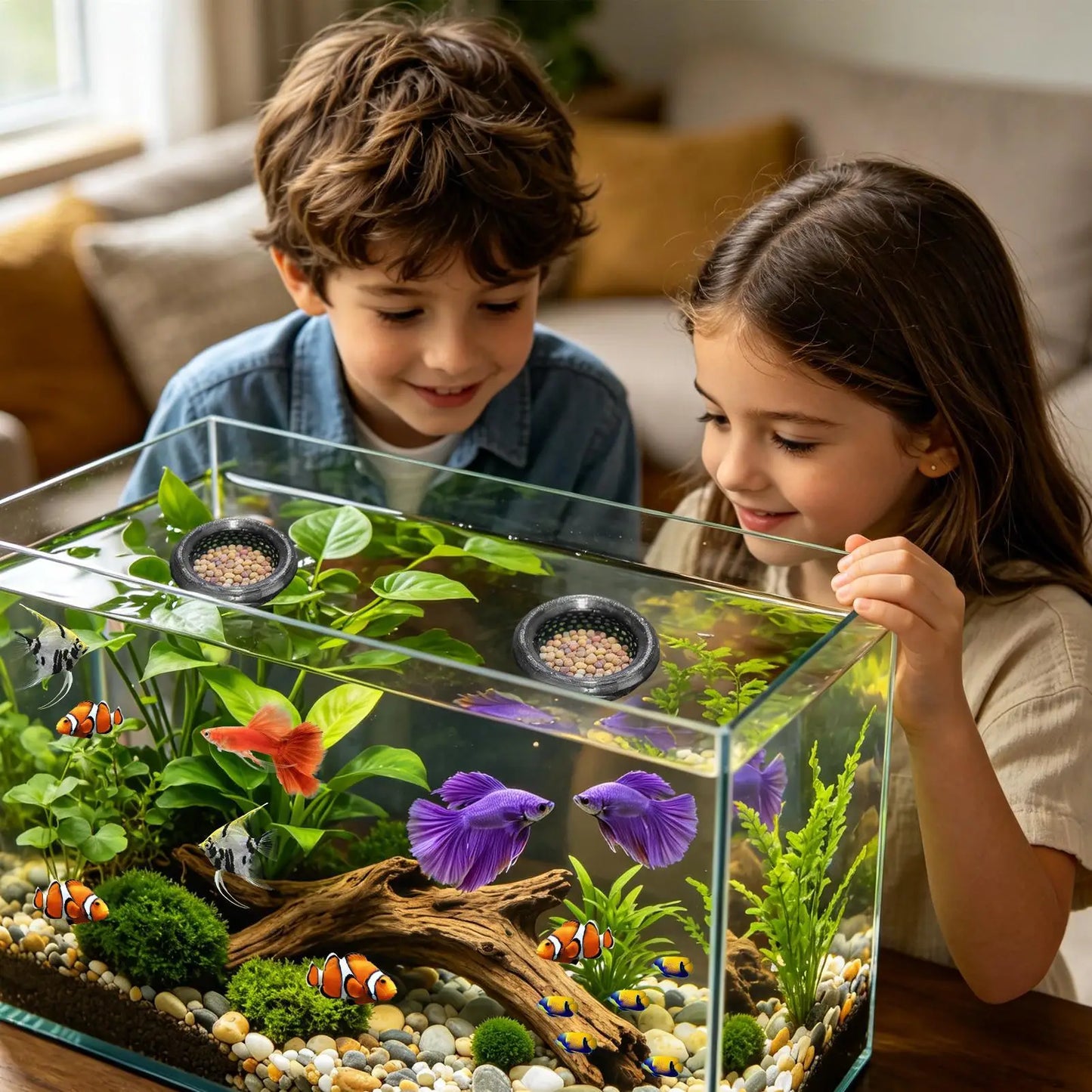 Floating Betta Hammock 2pcs – Leaf Cave Fish Tank Shelter