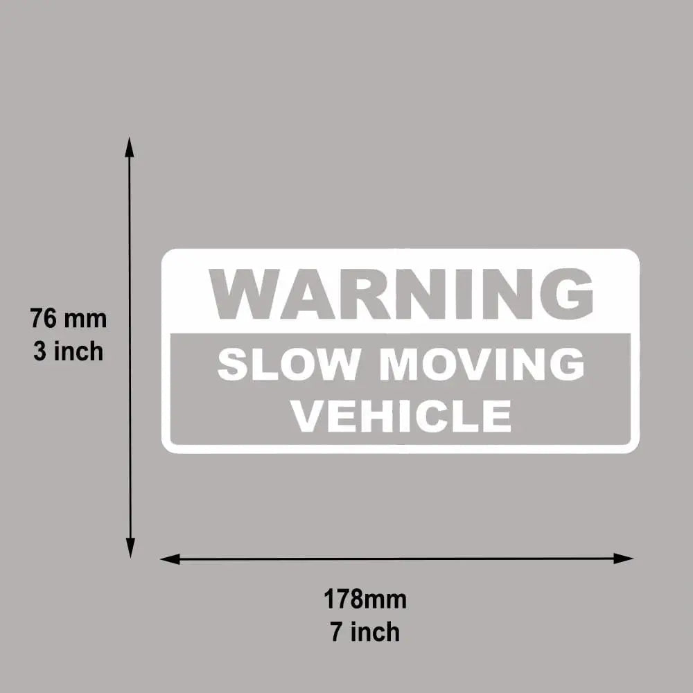 7"x3" Slow Moving Vehicle Warning Waterproof Vinyl Decal