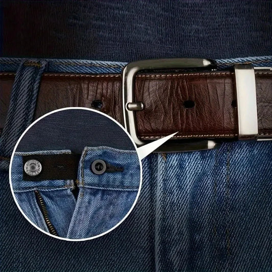 Black Waistband Extender Buckle – Elastic Adjustable Pant Button Waistband Extender Oasis Select